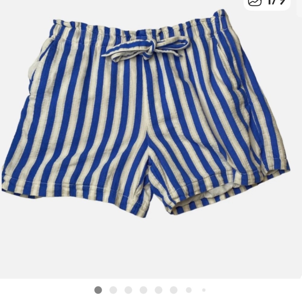J. Crew Striped Drawstring Paper Bag Shorts Size XS 109% Cotton